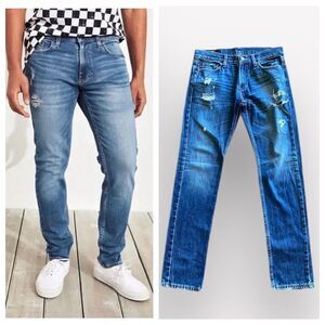 Hollister Distressed Skinny Jeans 30 Waist Ripped Preppy Streetwear